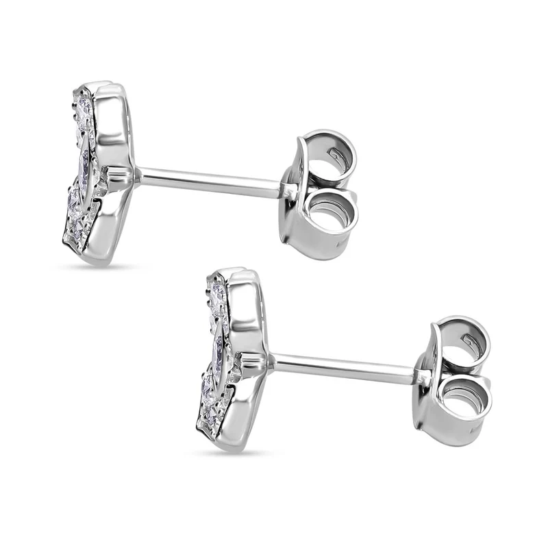 LUXURIANT 0,50 ct. SI-GH Labor Diamant Ohrringe, 925 Silber Gelbgold Vermeil