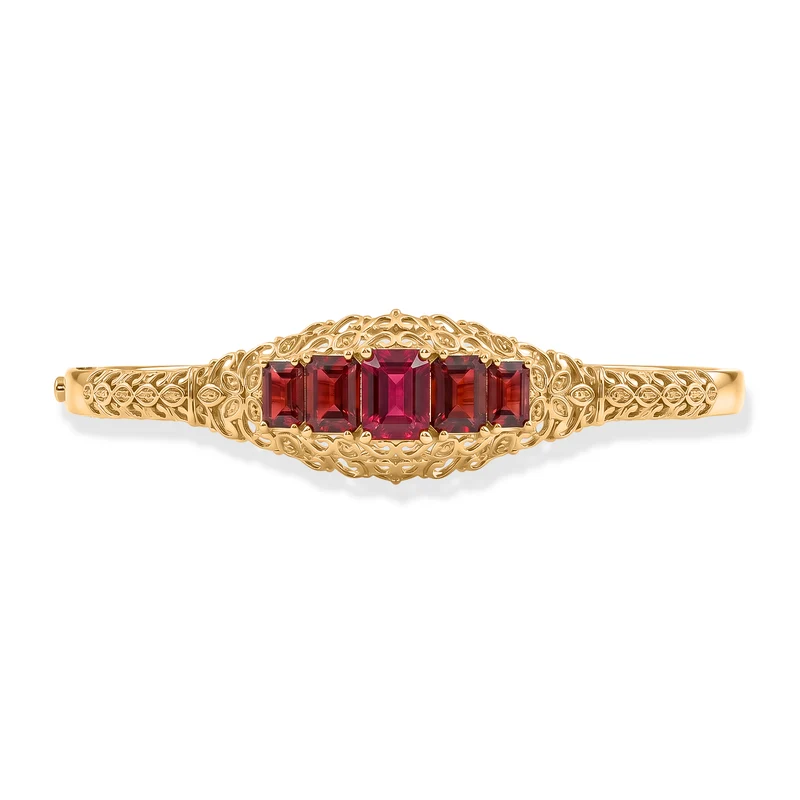 EVER TRUE AAA Lab Grown Rubin, Mosambik Granat Armreif ca. 19 cm 950 Kupfer ca. 5,71 ct.