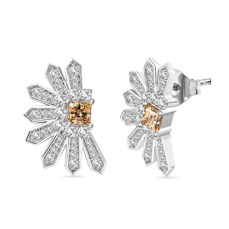 J Francis gefertigt mit SWAROVSKI - Gelber Zirkonia, Zirkonia Ohrringe 925 Silber rhodiniert