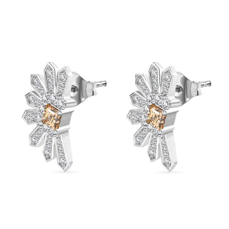 J Francis gefertigt mit SWAROVSKI - Gelber Zirkonia, Zirkonia Ohrringe 925 Silber rhodiniert