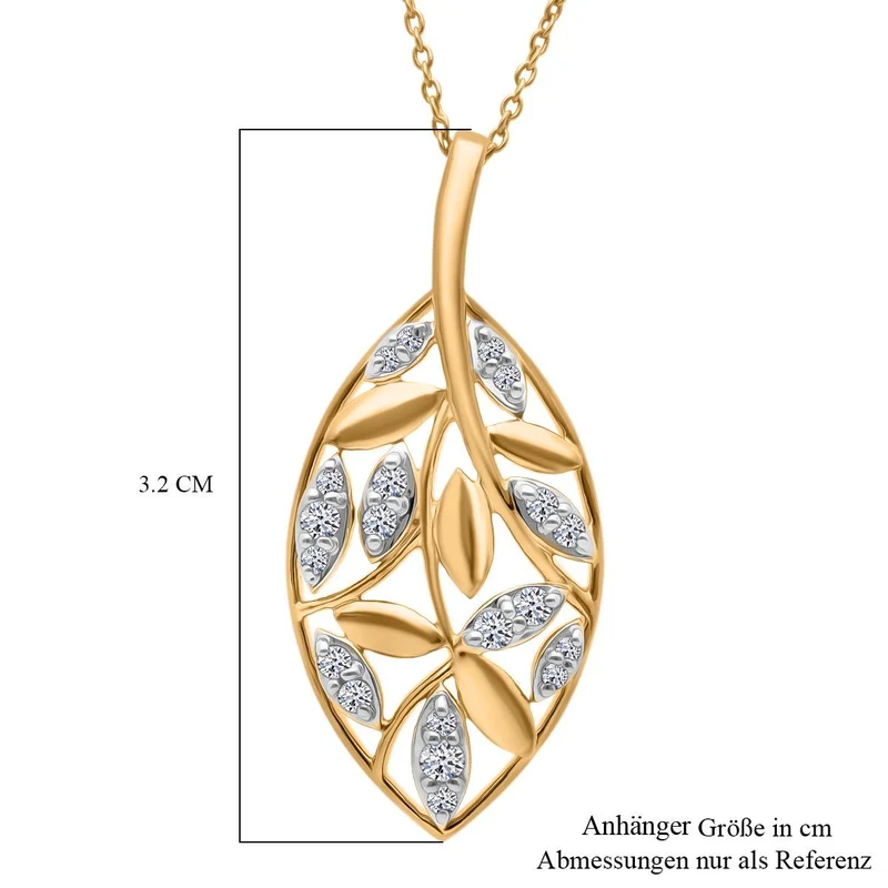 LUXURIANT DIAMOND - Lab Grown Diamant SI-GH Schmuckset 925 Silber 750 Roségold Vermeil ca. 0.25 ct