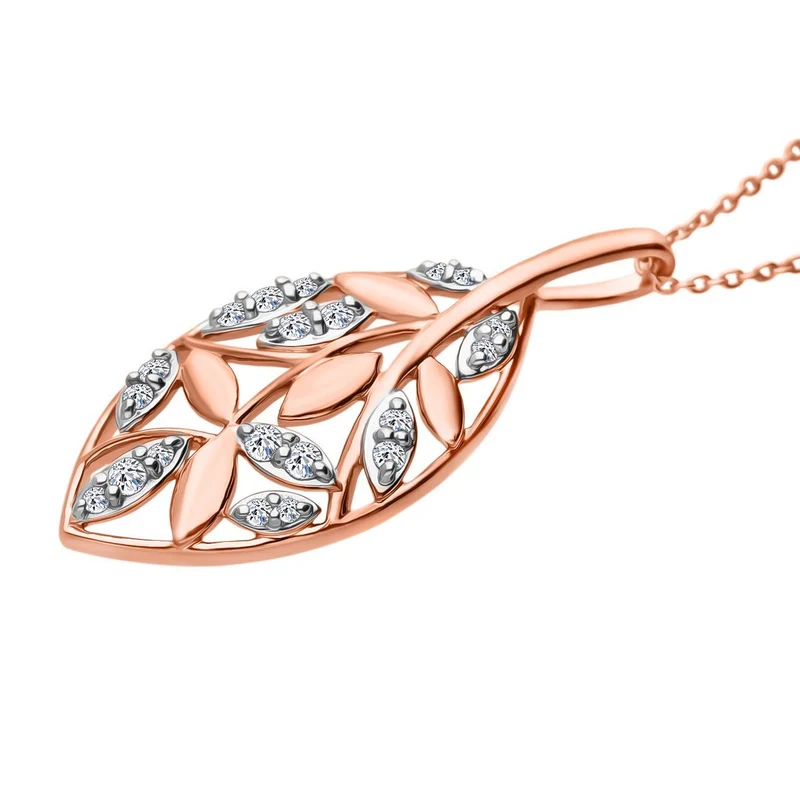 LUXURIANT DIAMOND - Lab Grown Diamant SI-GH Schmuckset 925 Silber 750 Roségold Vermeil ca. 0.25 ct