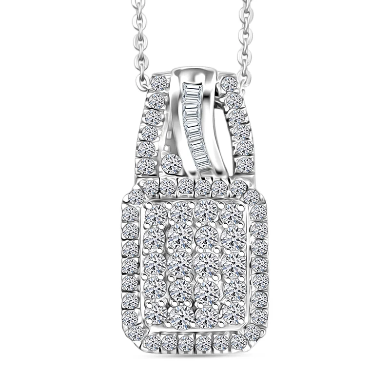 LUXURIANT DIAMOND - Lab Grown Diamant SI-GH Schmuckset ca. 50 cm 925 Silber Rhodiniert ca. 1.01 ct