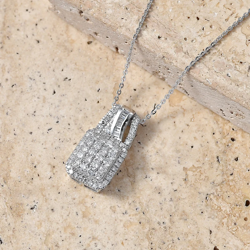 LUXURIANT DIAMOND - Lab Grown Diamant SI-GH Schmuckset ca. 50 cm 925 Silber Rhodiniert ca. 1.01 ct