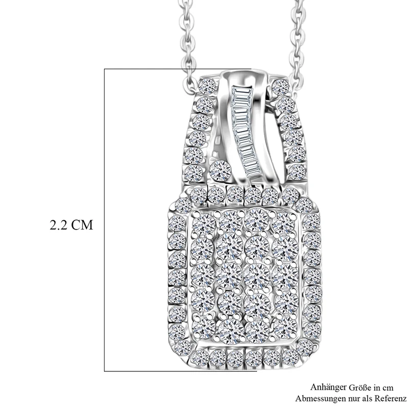 LUXURIANT DIAMOND - Lab Grown Diamant SI-GH Schmuckset ca. 50 cm 925 Silber Rhodiniert ca. 1.01 ct