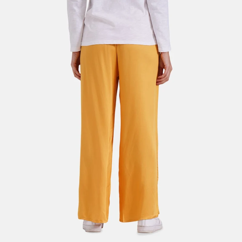Locker geschnittene Damenhose mit Gummibund - 100% Viskose, Seitentaschen, Einheitsgröße, Länge: 106cm, Dehnbund: 60cm, beige