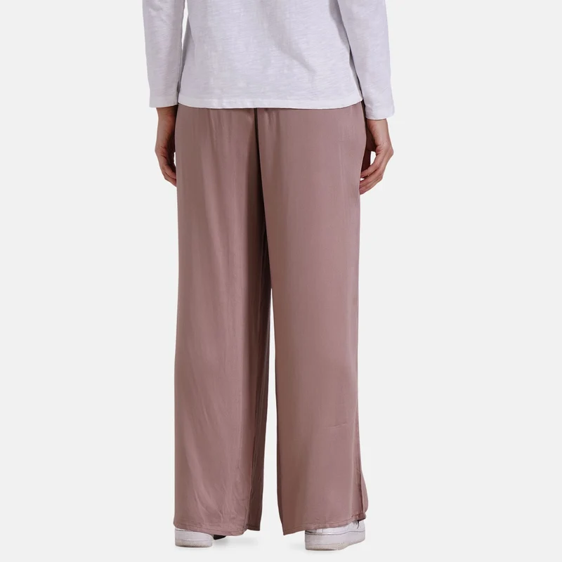 Locker geschnittene Damenhose mit Gummibund - 100% Viskose, Seitentaschen, Einheitsgröße, Länge: 106cm, Dehnbund: 60cm, beige