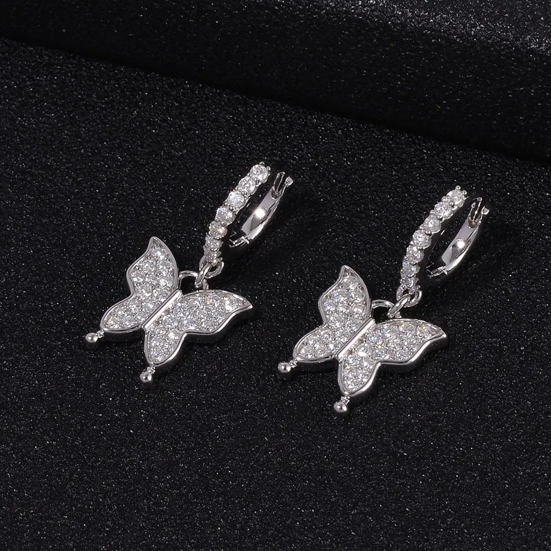 Moissanit Ohrringe, 925 Silber rhodiniert, ca. 0.93 ct