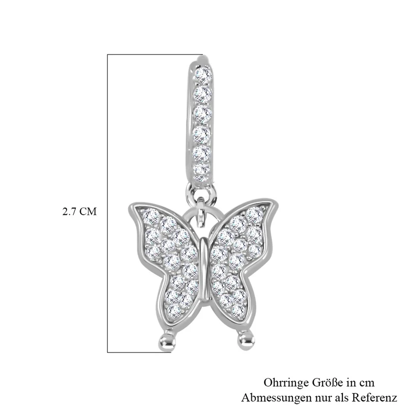 Moissanit Ohrringe, 925 Silber rhodiniert, ca. 0.93 ct