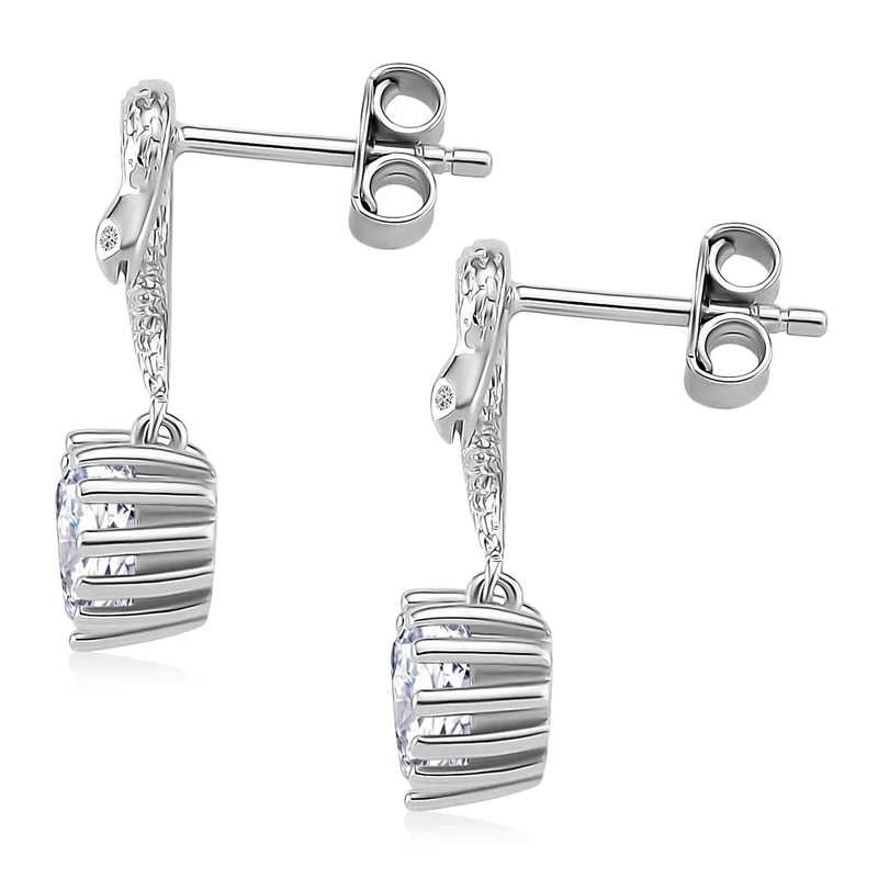 Moissanit Ohrringe 925 Silber rhodiniert ca. 2.01 ct