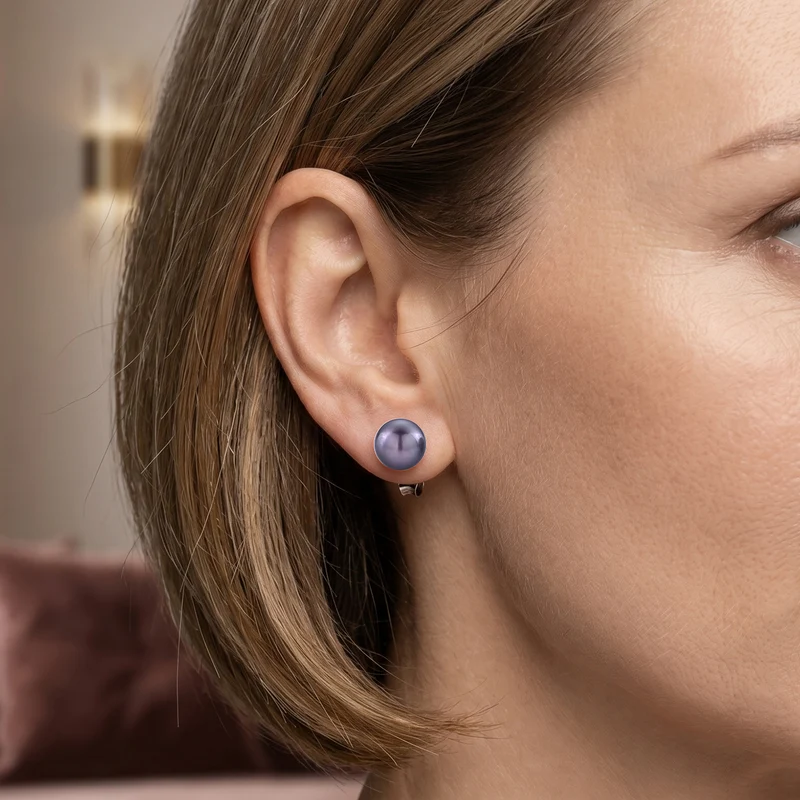 D'Joy Lila Edison Perle (10-11 mm) Ohrringe 925 Silber Rhodiniert