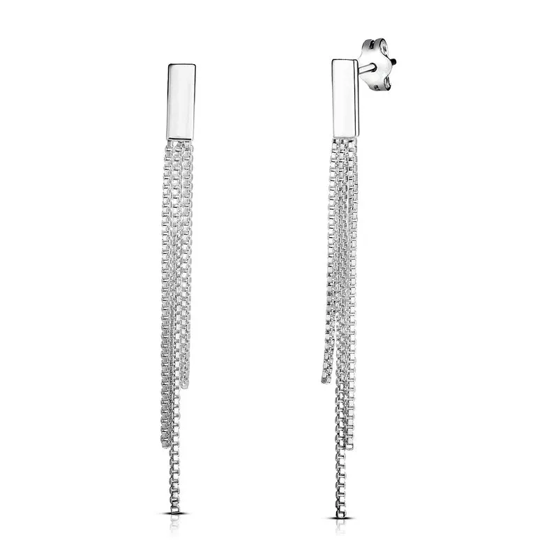 Dreireihige Hänge-Ohrringe, 925 Silber vergoldet, ca. 1,50g