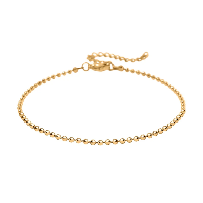 3er Set - Kugelarmband, Gliederarmband, Ankerarmband, Edelstahl, Goldfarben