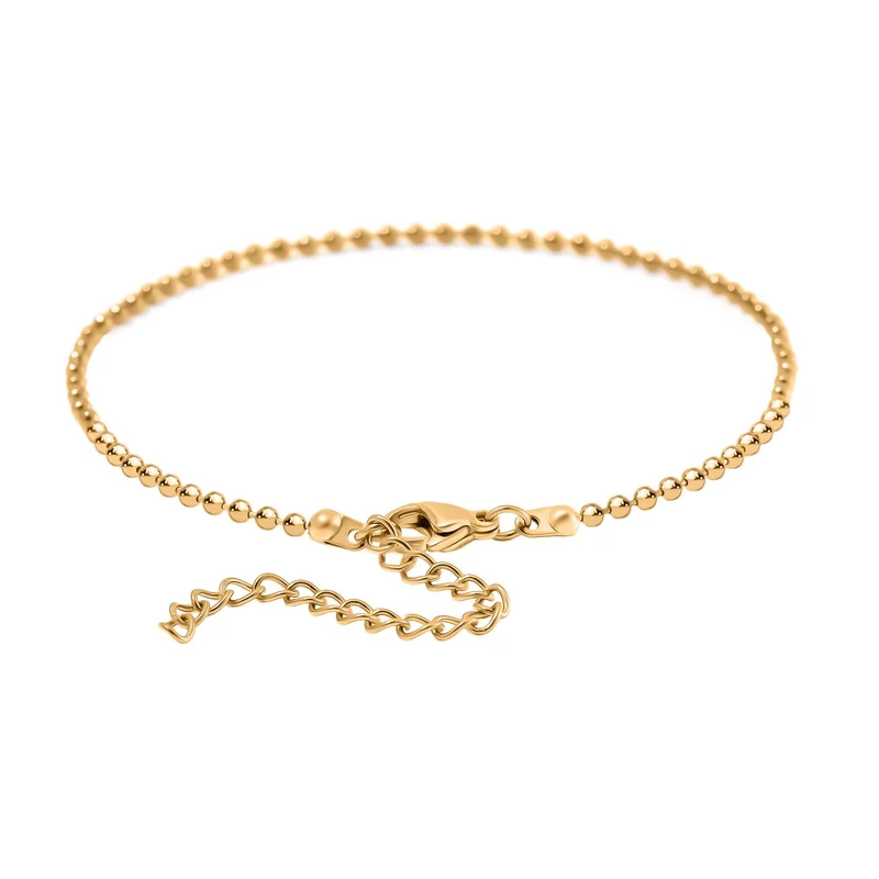 3er Set - Kugelarmband, Gliederarmband, Ankerarmband, Edelstahl, Goldfarben