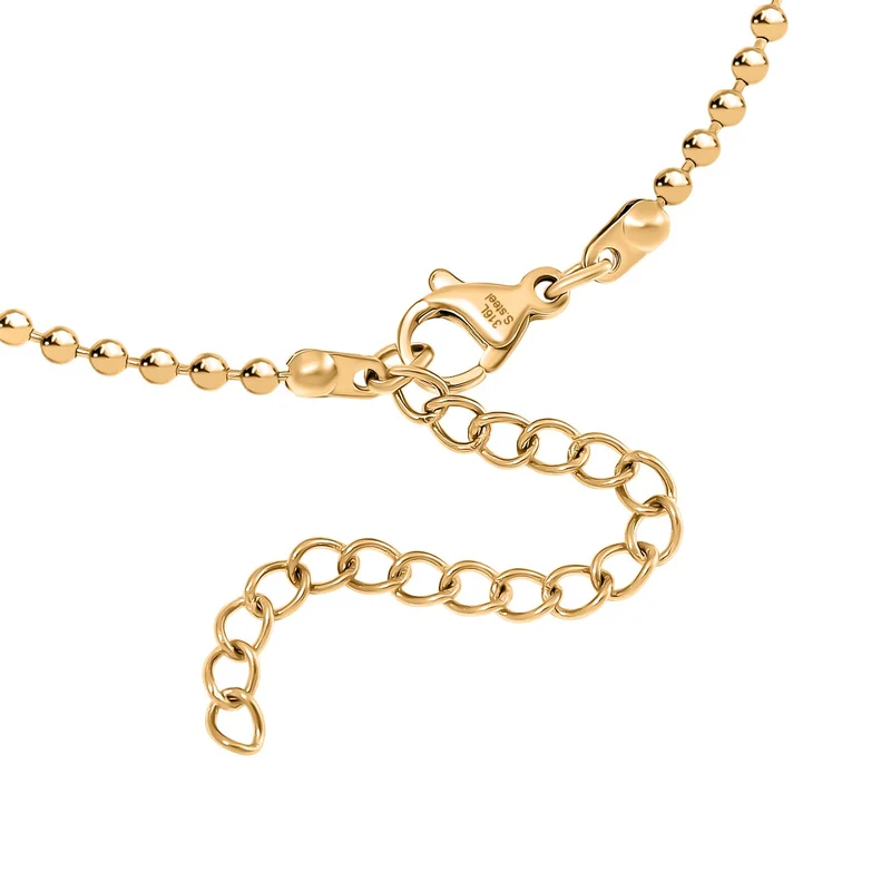 3er Set - Kugelarmband, Gliederarmband, Ankerarmband, Edelstahl, Goldfarben