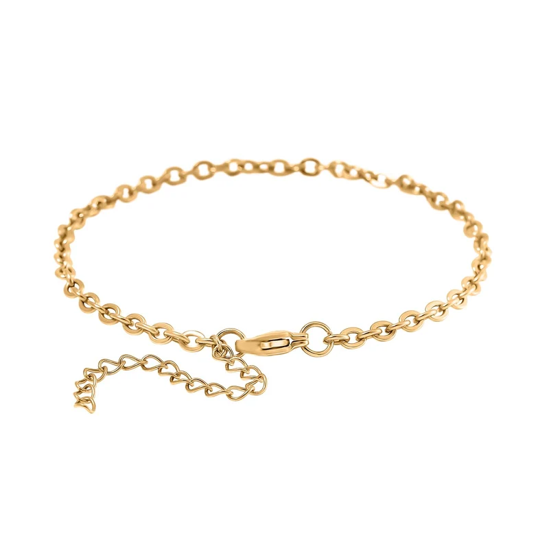 3er Set - Kugelarmband, Gliederarmband, Ankerarmband, Edelstahl, Goldfarben
