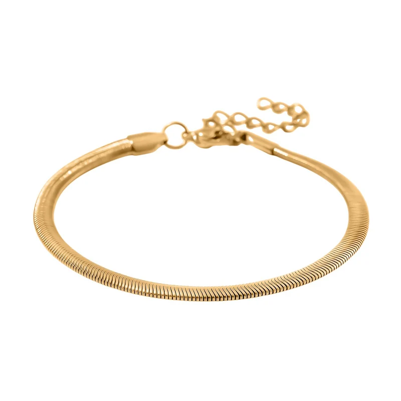 3er Set - Kugelarmband, Gliederarmband, Ankerarmband, Edelstahl, Goldfarben