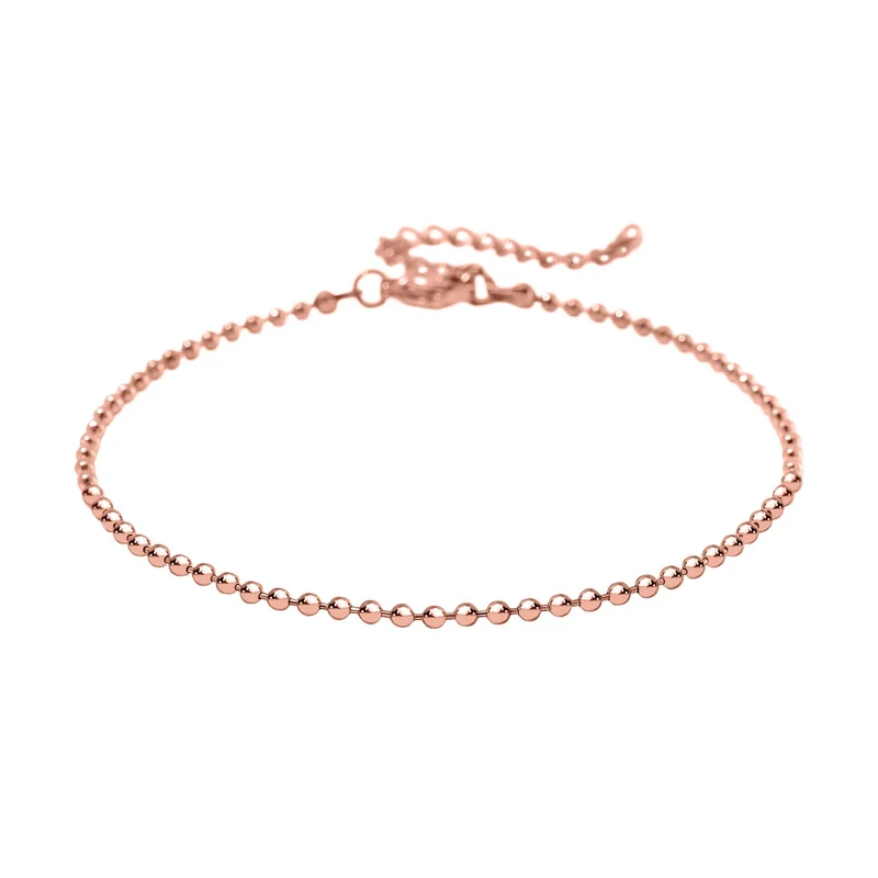 3er Set - Kugelarmband, Gliederarmband, Ankerarmband, Edelstahl, Goldfarben