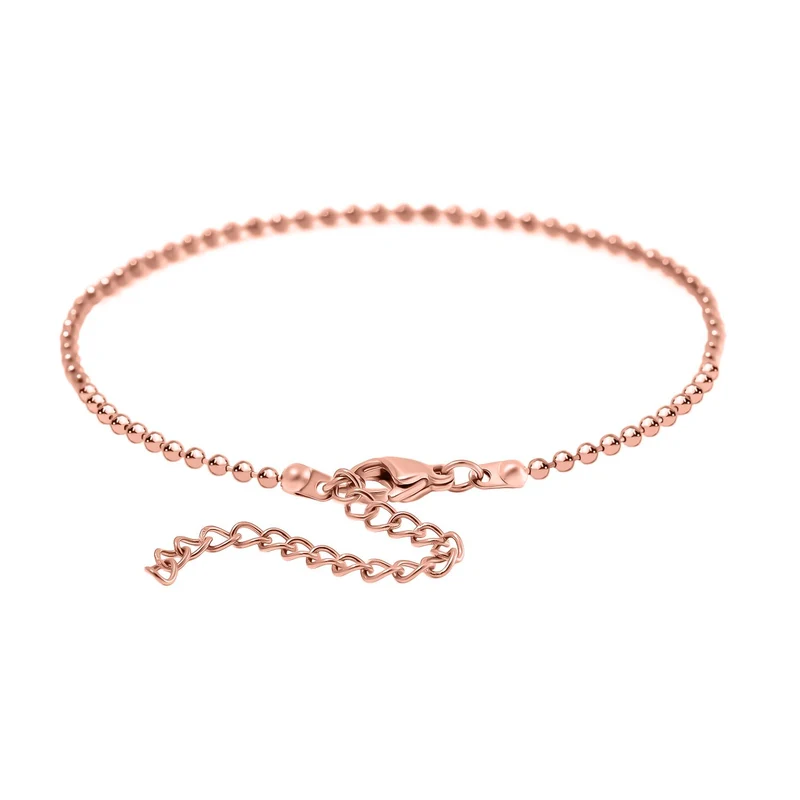 3er Set - Kugelarmband, Gliederarmband, Ankerarmband, Edelstahl, Goldfarben