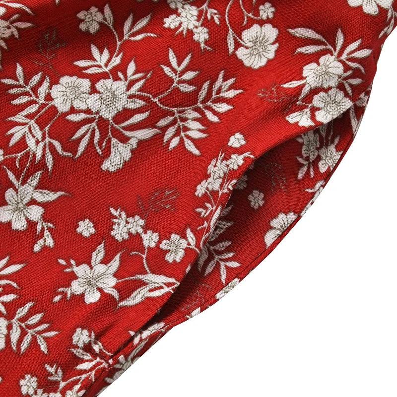 Luftige Taillen-Culottes mit Smok-Detail und Blumenmuster, Einheitsgröße, rot