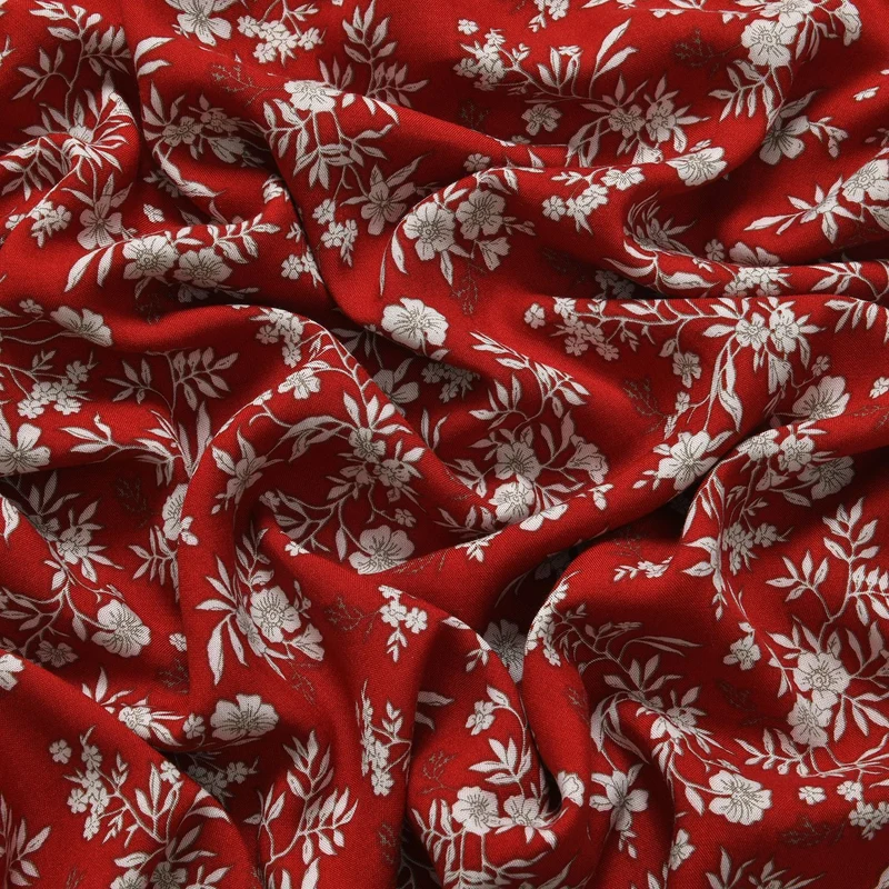 Luftige Taillen-Culottes mit Smok-Detail und Blumenmuster, Einheitsgröße, rot