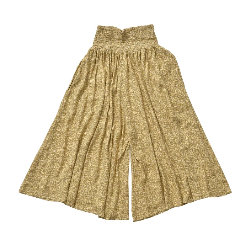 Luftige Taillen-Culottes mit Smok-Detail und Blumenmuster, Einheitsgröße, rot