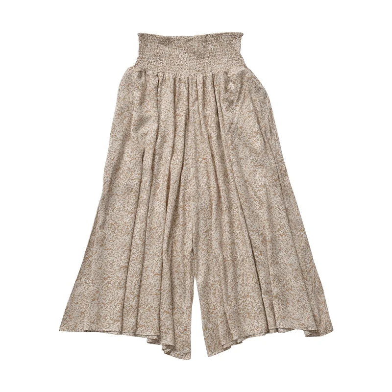 Luftige Taillen-Culottes mit Smok-Detail und Blumenmuster, Einheitsgröße, rot