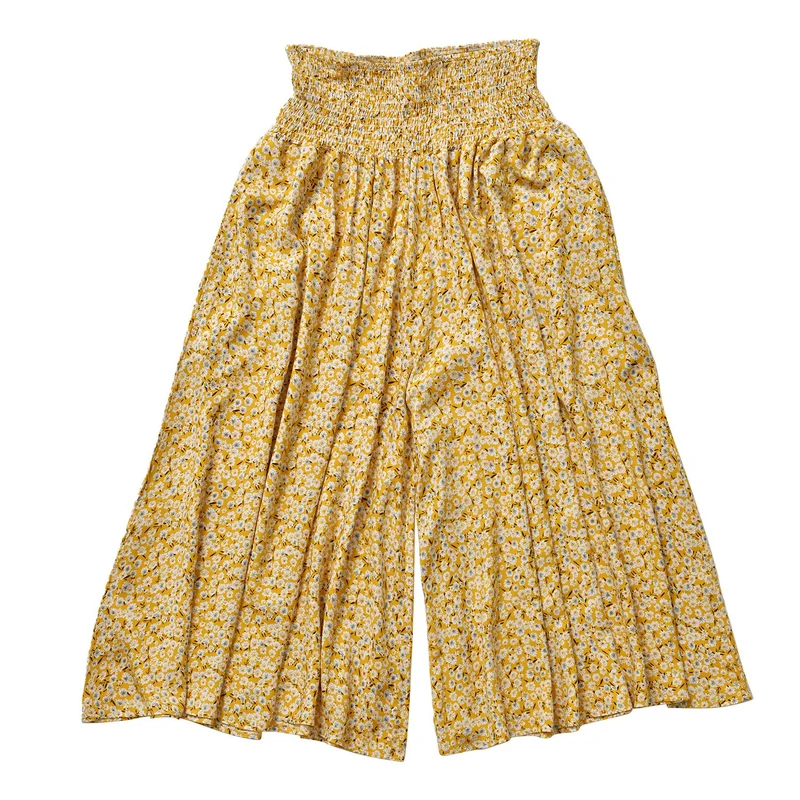 Luftige Taillen-Culottes mit Smok-Detail und Blumenmuster, Einheitsgröße, rot