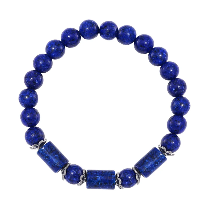 Blauer Sandstein Schmuckset Reiner Edelstahl ca. 136.00 ct