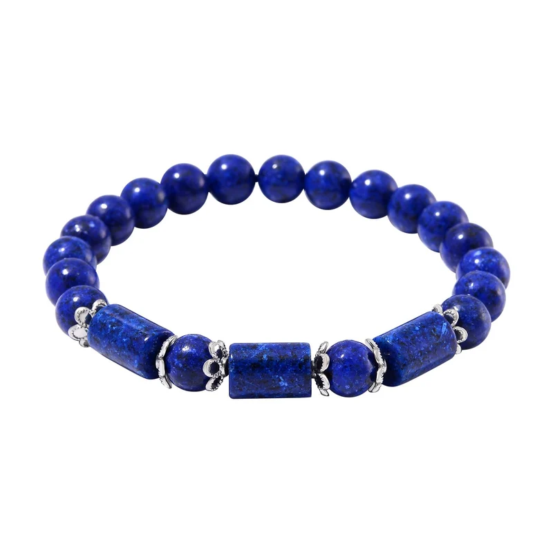 Blauer Sandstein Schmuckset Reiner Edelstahl ca. 136.00 ct