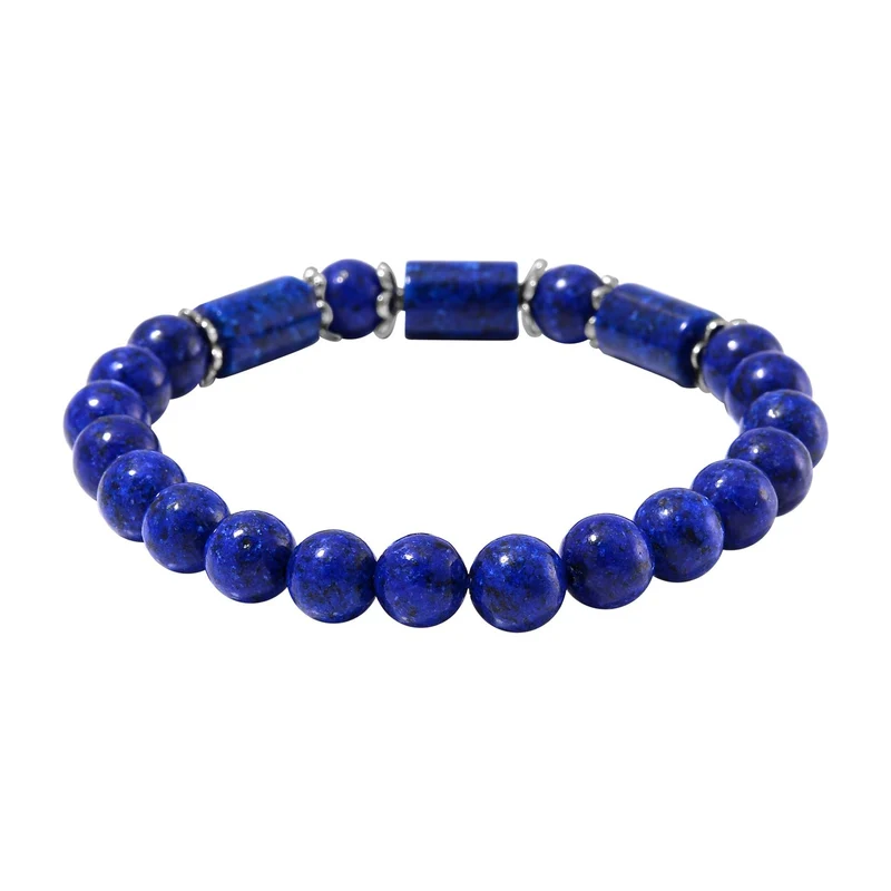 Blauer Sandstein Schmuckset Reiner Edelstahl ca. 136.00 ct