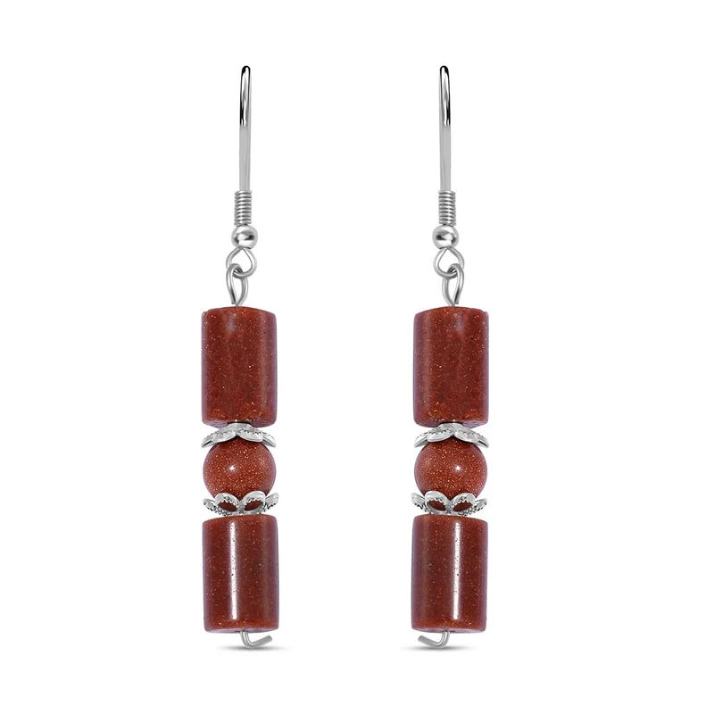 Blauer Sandstein Schmuckset Reiner Edelstahl ca. 136.00 ct