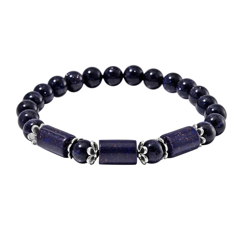 Blauer Sandstein Schmuckset Reiner Edelstahl ca. 136.00 ct