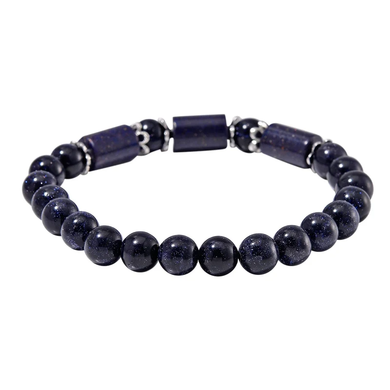 Blauer Sandstein Schmuckset Reiner Edelstahl ca. 136.00 ct