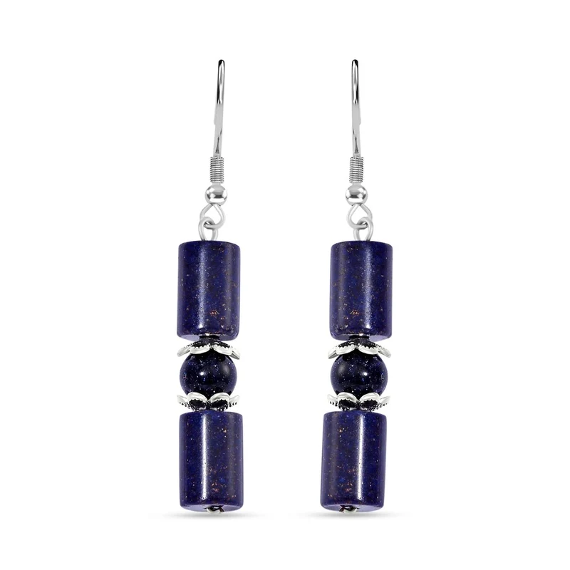 Blauer Sandstein Schmuckset Reiner Edelstahl ca. 136.00 ct