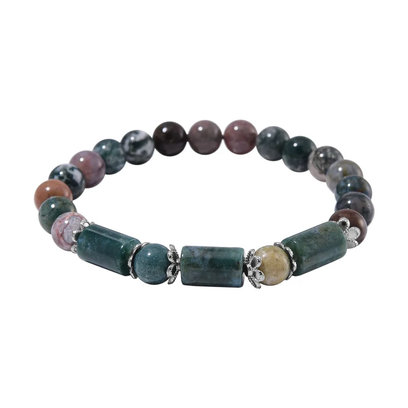 Blauer Sandstein Schmuckset Reiner Edelstahl ca. 136.00 ct