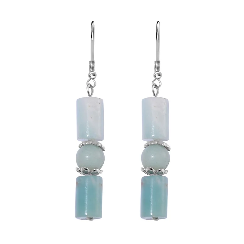 Blauer Sandstein Schmuckset Reiner Edelstahl ca. 136.00 ct