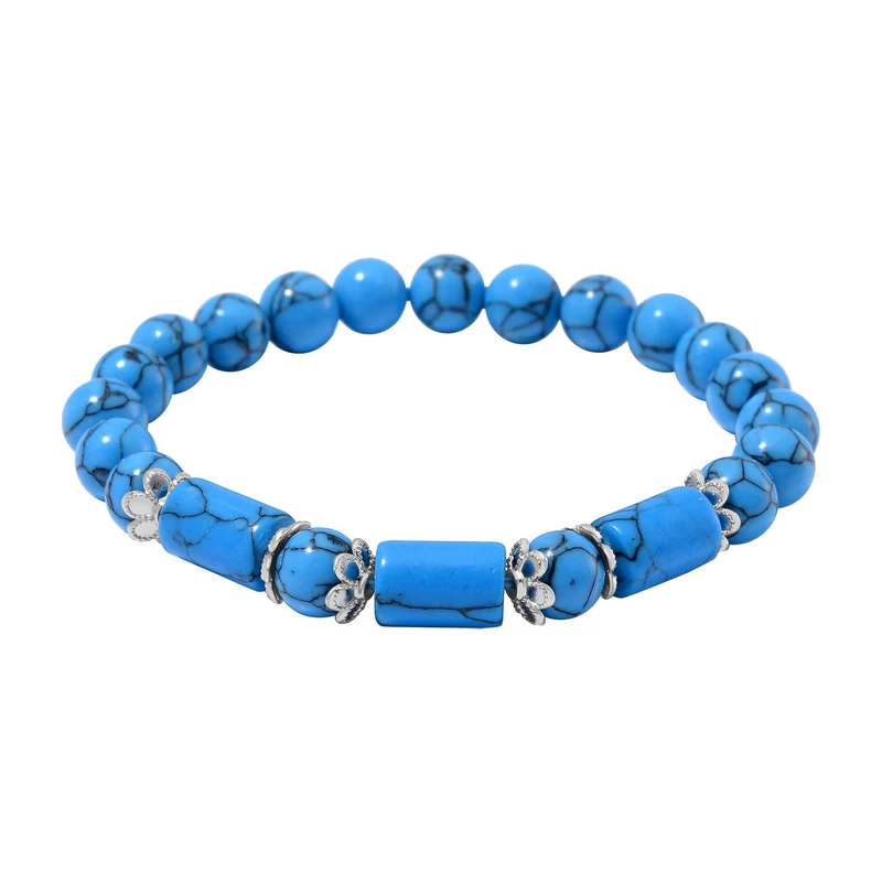 Blauer Sandstein Schmuckset Reiner Edelstahl ca. 136.00 ct