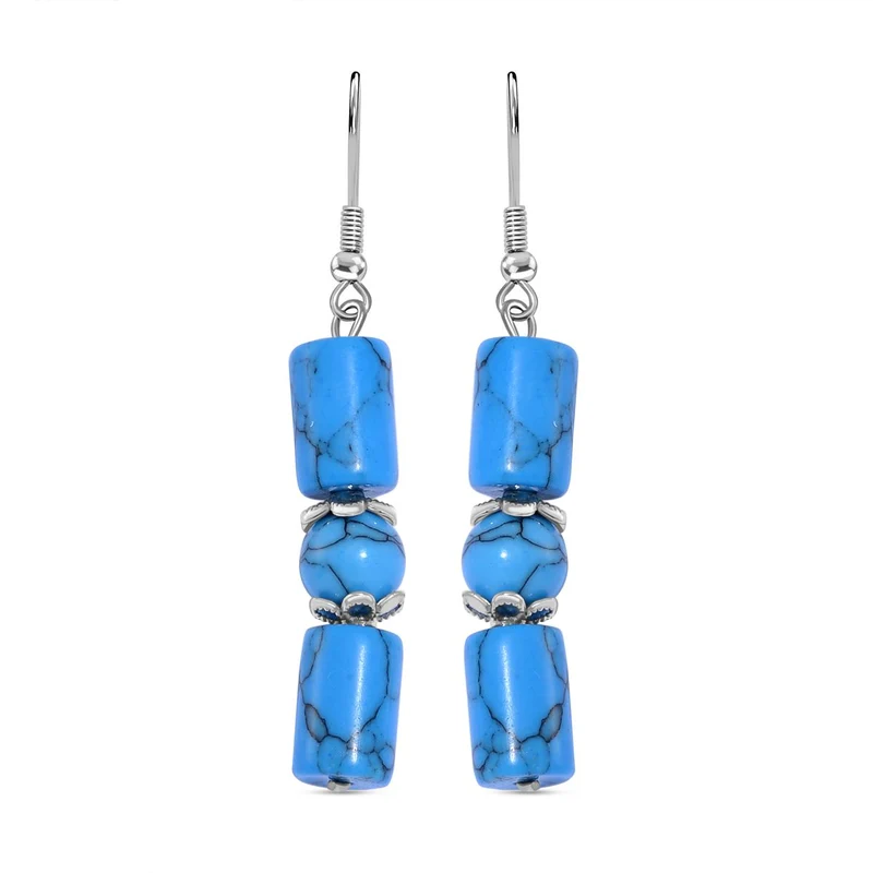Blauer Sandstein Schmuckset Reiner Edelstahl ca. 136.00 ct