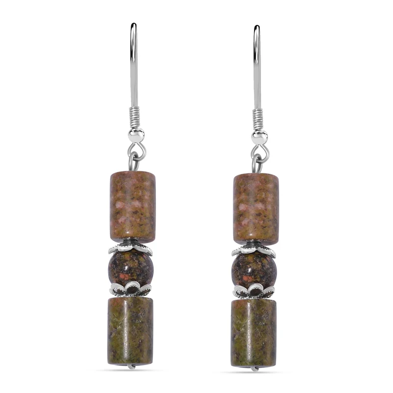 Blauer Sandstein Schmuckset Reiner Edelstahl ca. 136.00 ct