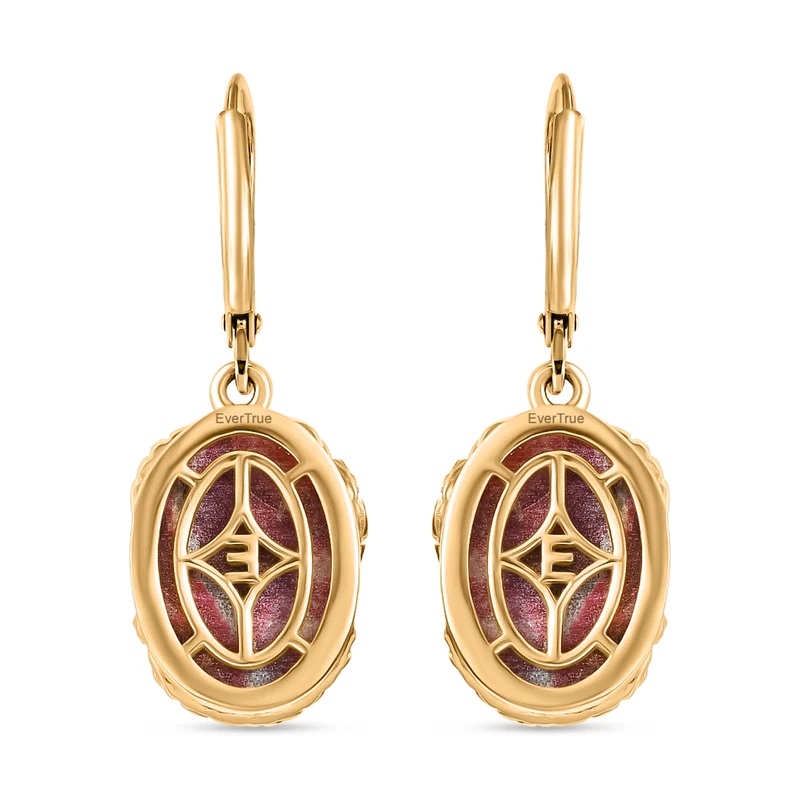 Thulit, Roter Granat Ohrringe Nickelfreies Messing ca. 16,74 ct.