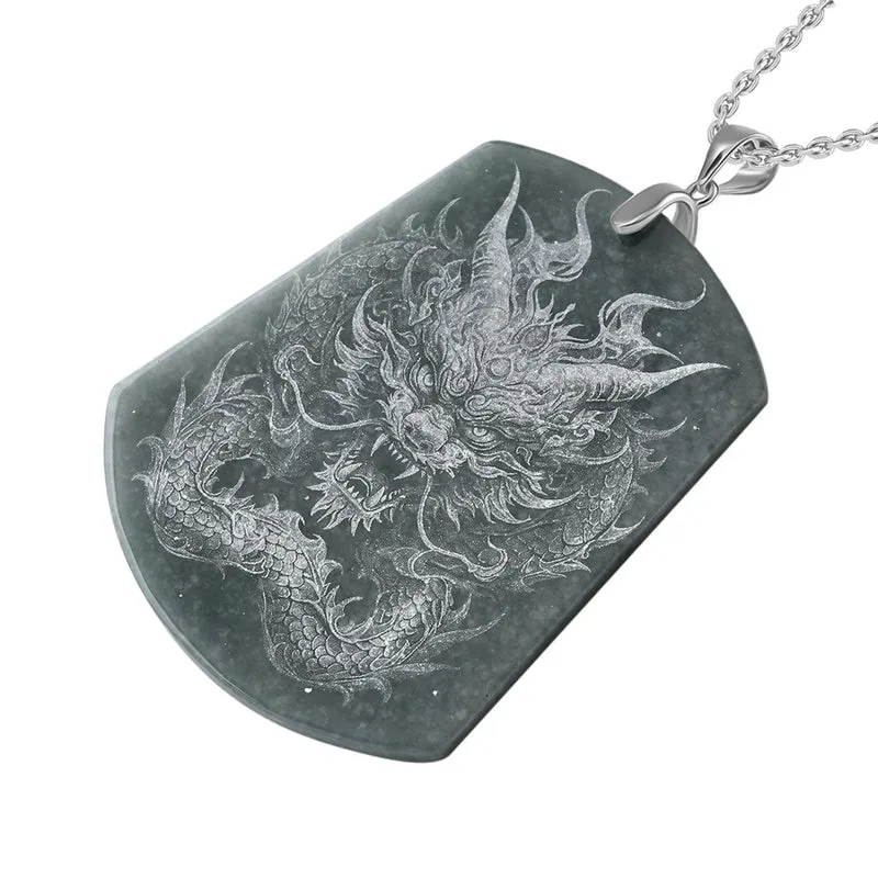 Natürlicher Olmek Jadeit Anhänger mit Kette, 925 Silber rhodiniert ca. 196.00 ct