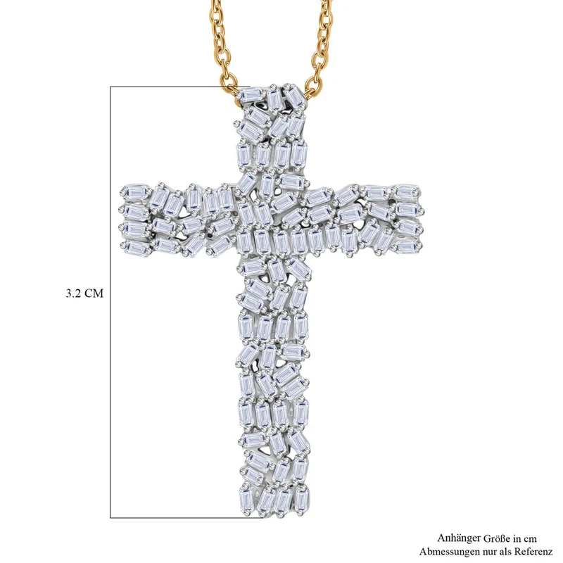 LUXURIANT DIAMOND - Lab Grown Diamant SI-GH SGL zertifiziert Schmuckset ca. 50 cm, 925 Silber 750 Gelbgold Vermeil ca. 1.00 ct