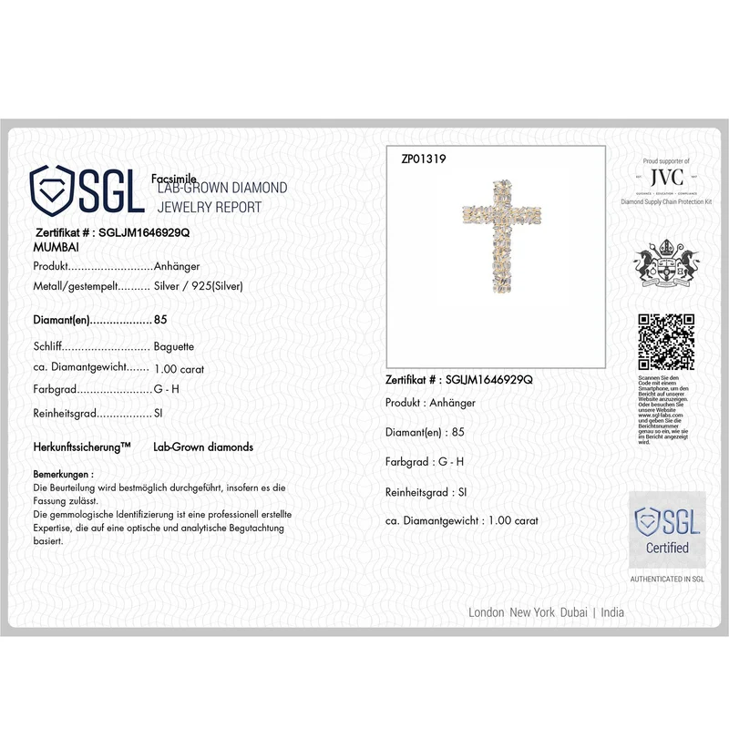 LUXURIANT DIAMOND - Lab Grown Diamant SI-GH SGL zertifiziert Schmuckset ca. 50 cm, 925 Silber 750 Gelbgold Vermeil ca. 1.00 ct
