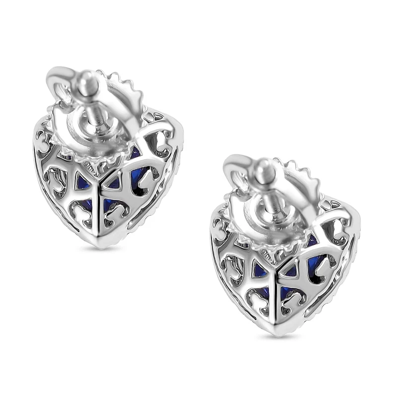 Rhapsody AAAA Tansanit, Weißer Diamant AGI zertifiziert Ohrringe 950 Platin (10-15 Werktage Lieferzeit) ca. 2.30 ct