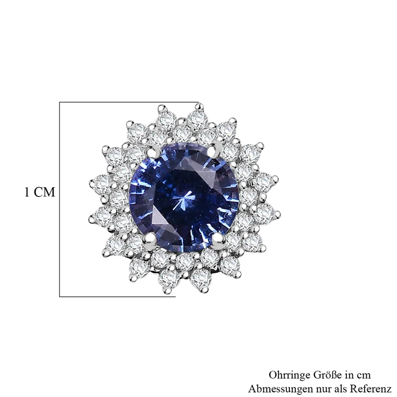LUXORO zertifizierte und geprüfte AAA Orange Saphir und GH-I2 Diamant florale Halo Ohrringe in 585 Gelbgold - 2,18 ct.