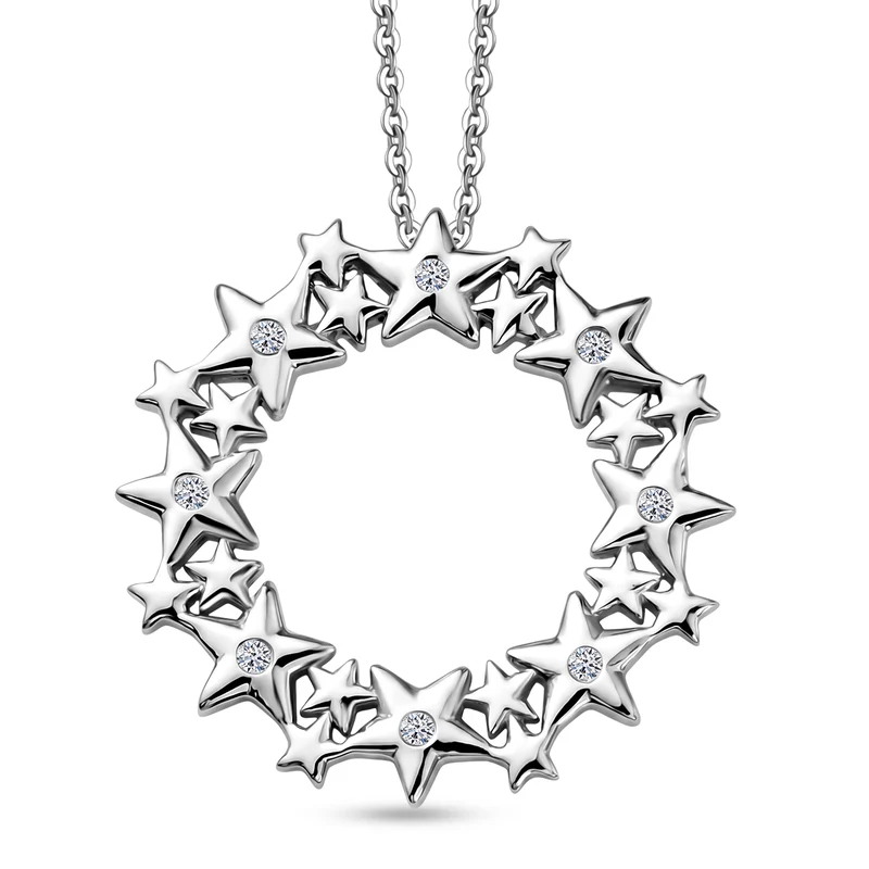 LUXURIANT DIAMOND - Lab Grown Diamant SI-GH Schmuckset ca. 50 cm 925 Silber Rhodiniert ca. 0.06 ct