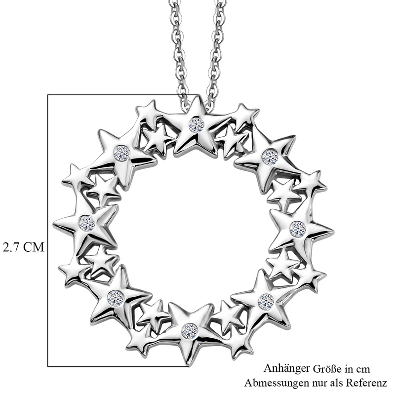 LUXURIANT DIAMOND - Lab Grown Diamant SI-GH Schmuckset ca. 50 cm 925 Silber Rhodiniert ca. 0.06 ct