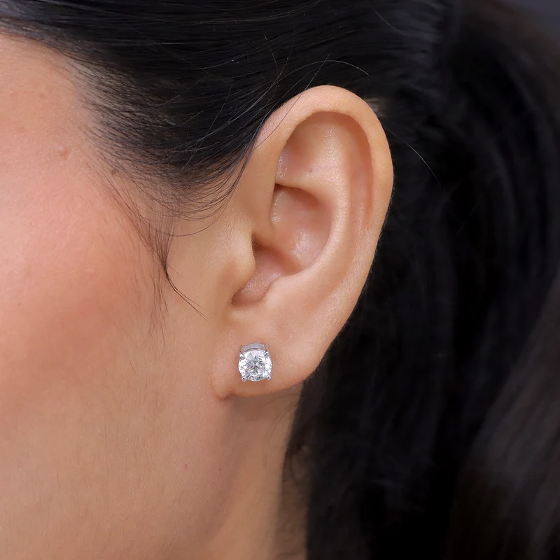 LUXURIANT 2,11 ct. 100 Facetten GH Labor Diamant Ohrringe, 925 Silber rhodiniert