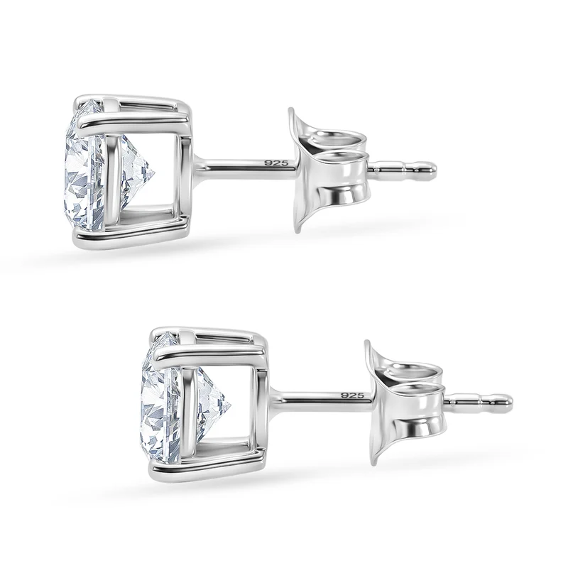 LUXURIANT 2,11 ct. 100 Facetten GH Labor Diamant Ohrringe, 925 Silber rhodiniert